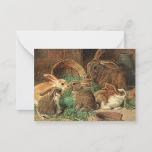 母ウサギと彼女の若さアルフレッド理容師 ノートカード (正面)