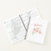 母エストエレガント赤面ピンクフローラ水色 ノートブック (内部)