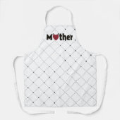 母エプロンミニマルタイポグラフィとハート エプロン (正面)