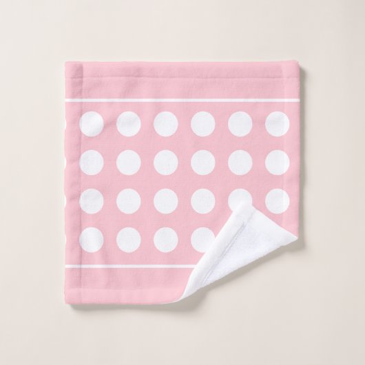 母エレガントと薄桃色の白い円 バスタオルセット (ウォッシュタオル)