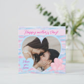 母エレガントの日とハート写パーソナライズされた真 シーズンカード (スタンド正面)