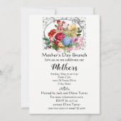 母エレガントの日とヴィンテージフラワーホリデー 招待状 (正面)