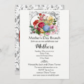 母エレガントの日とヴィンテージフラワーホリデー 招待状 (正面/裏面)