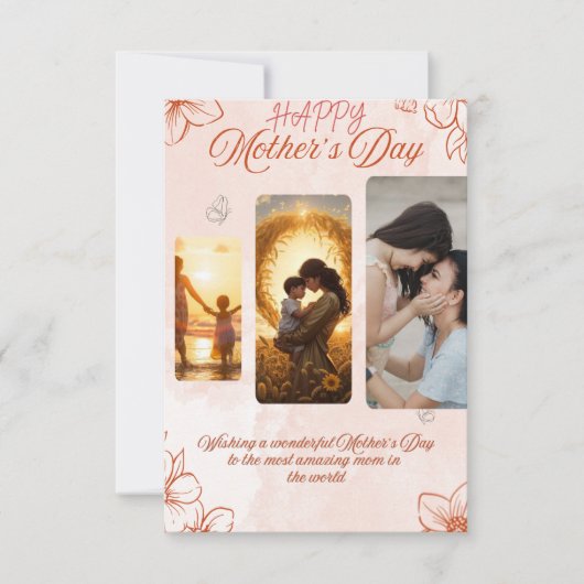 母エレガントの日のカード – 心からの賛辞 カード (正面)