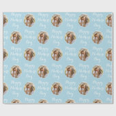 母エレガントの日の写パーソナライズされた真ブルー ラッピングペーパー (フラット)