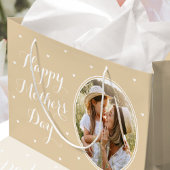 母エレガントの日の写パーソナライズされた真金ゴールド ラージペーパーバッグ