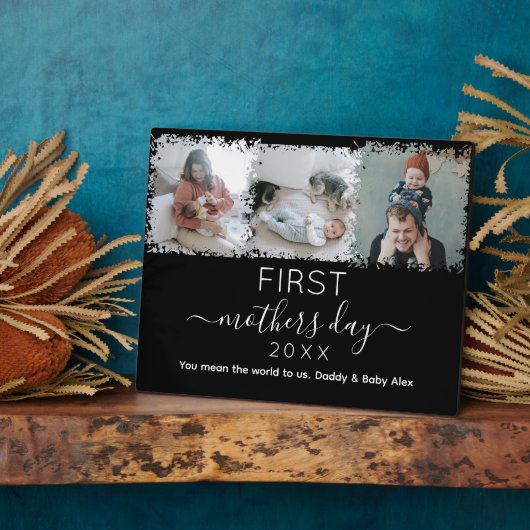 母エレガントの日の写真コラージュ フォトプラーク (側面)