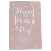 母エレガントの日の名ダスティピパーソナライズされたンク ミディアムペーパーバッグ (正面)