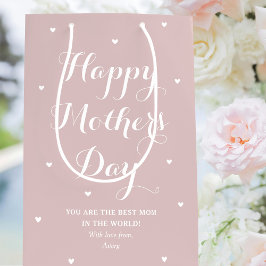 母エレガントの日の名ダスティピパーソナライズされたンク ミディアムペーパーバッグ