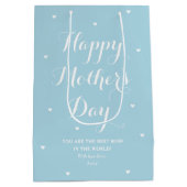 母エレガントの日の名パーソナライズされた前 ミディアムペーパーバッグ (裏面)