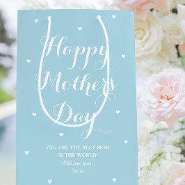 母エレガントの日の名パーソナライズされた前 ミディアムペーパーバッグ