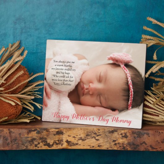 母エレガントの日の母のベビー フォトプラーク (側面)