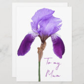 母エレガントの日の紫の虹彩フローラ シーズンカード (正面/裏面)