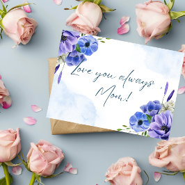 母エレガントの日カードフローラ水彩付き サンキューカード