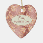 母エレガントの日キープサケハートダマスク セラミックオーナメント (右)