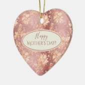 母エレガントの日キープサケハートダマスク セラミックオーナメント (左)