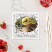 母エレガントの日グレーフローラ紙ナプキン スタンダードカクテルナプキン (インサイチュ)