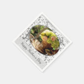 母エレガントの日グレーフローラ紙ナプキン スタンダードカクテルナプキン (角)