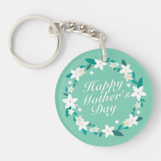 母エレガントの日フローラリース |キーチェーン キーホルダー (正面)