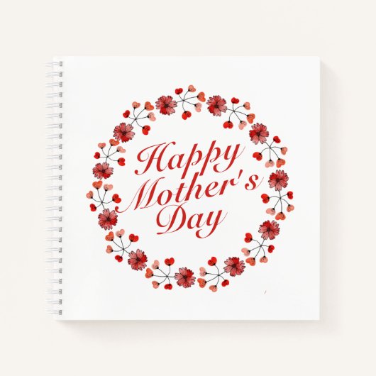 母エレガントの日フローラリース |ノートブック ノートブック (正面)