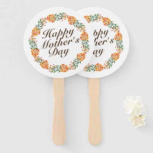 母エレガントの日フローラリース |ハンドファン ハンドファン (正面&裏面)