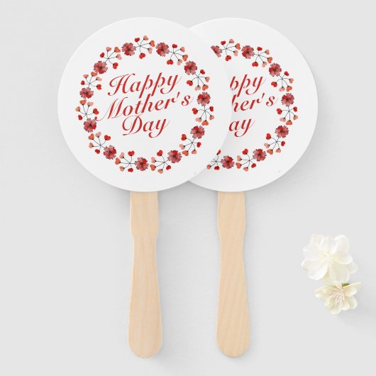 母エレガントの日フローラリース |ハンドファン ハンドファン (正面&裏面)