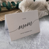 母エレガントの黒い書道結婚 カード