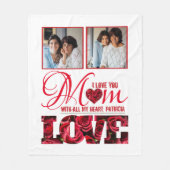 母エレガントタイポグラフィモダンフォトマザーズの日 フリースブランケット (正面)