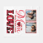 母エレガントタイポグラフィモダンフォトマザーズの日 フリースブランケット (正面(横))