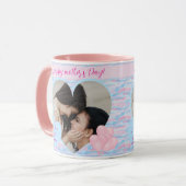 母エレガントパーソナライズされた日ハート写真 マグカップ (正面左)