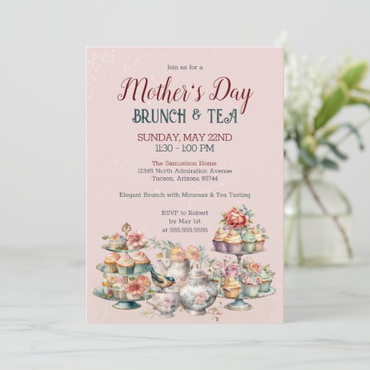 母エレガントビクトリアンの日ブランチ茶パーティー 招待状 (スタンド正面)