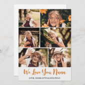 母エレガントモダン母の日おばあちゃんの写真コラージュ シーズンカード (正面/裏面)