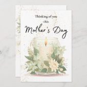 母エレガント日の蝋燭の感性カード (正面/裏面)