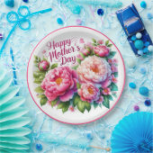 母エレガント日ピンクフローラ紙プレート ペーパープレート (パーティー)