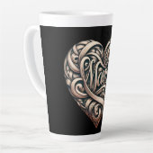 母エレガント母の日のためにママと食べ尽くしたハート カフェラテマグ (左アングル)