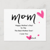 母エレガント母の日のハート シーズンポストカード