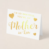 母エレガント義母の日金ゴールド 箔カード (正面)
