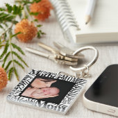 母カスタマイズの日ワードコラージュ写真キーチェーン キーホルダー (正面右)