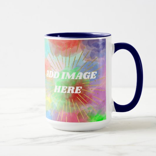 母カスタマイズカラフル夏の水の色の雲 マグカップ (右)