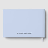 母カスタムのベビー書Blue Keepsake Script ゲストブック (裏面)