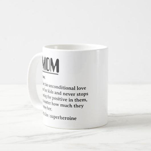 母カスタムの日の母の定義 コーヒーマグカップ (正面左)