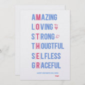 母カスタムの日の素晴らしい母の資質カード シーズンカード (正面/裏面)