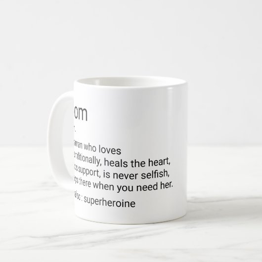 母カスタムの日コーヒーマグの母の定義 コーヒーマグカップ (正面左)