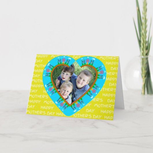 母カスタム写真母の日カード サンキューカード (正面)