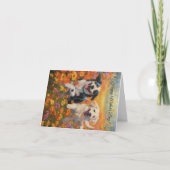 母カスタム日の犬とフローラカード サンキューカード (正面)