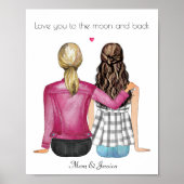 母カスタム日パーソナライズされたポートレート ポスター (正面)