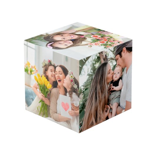 母カスタム母への贈り物の日13写真コラージュ フォトキューブ (裏面アングル)