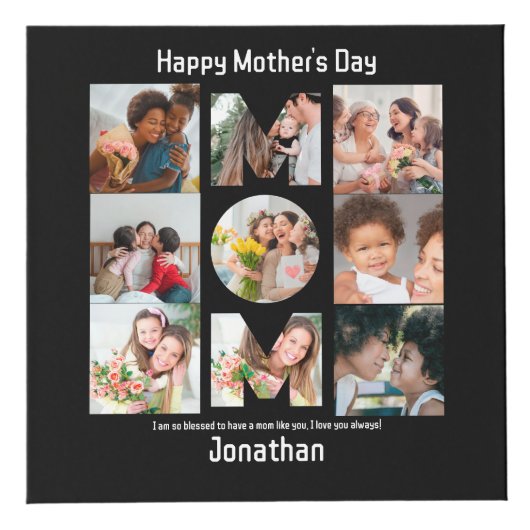 母カスタム母への贈り物の日13写真コラージュ フォトキューブ (正面)