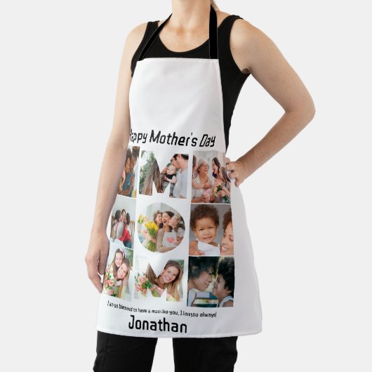 母カスタム母への贈り物の日9 Photo Collage エプロン (インサイチュ)