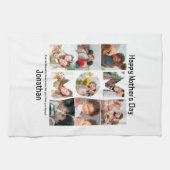 母カスタム母への贈り物の日9 Photo Collage キッチンタオル (横)
